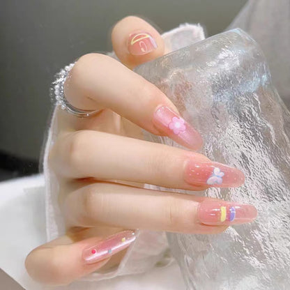 Verspielte tierische Press-On Nagelkunst
