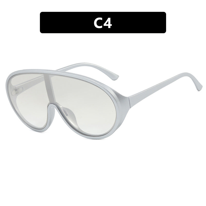 Damen futuristische Sonnenbrille mit großflächigen Gläsern und ergonomischem Rahmen Brehn