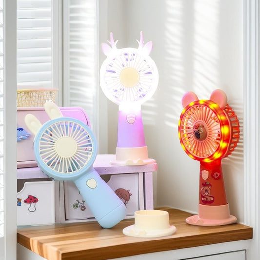 Damen Tragbarer LED Handventilator mit Tierohren Brehn