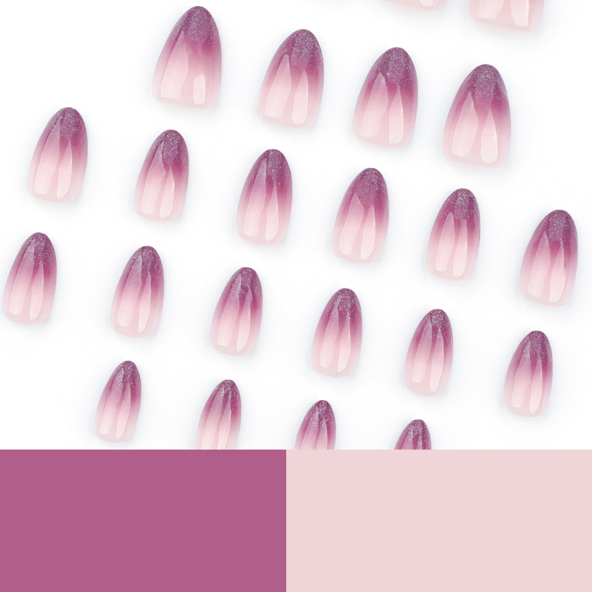 Glänzende Nagelverlängerungen mit sanftem Ombre-Effekt Brehn