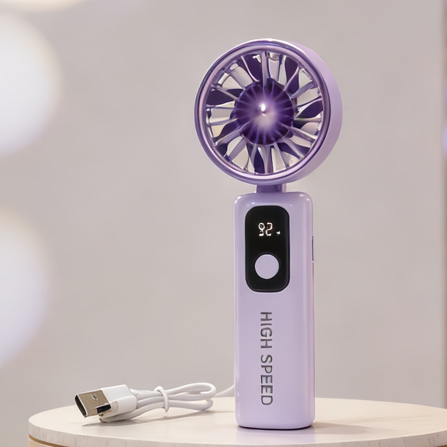 Damen Tragbarer Handventilator mit LCD-Display und USB-Ladefunktion Brehn