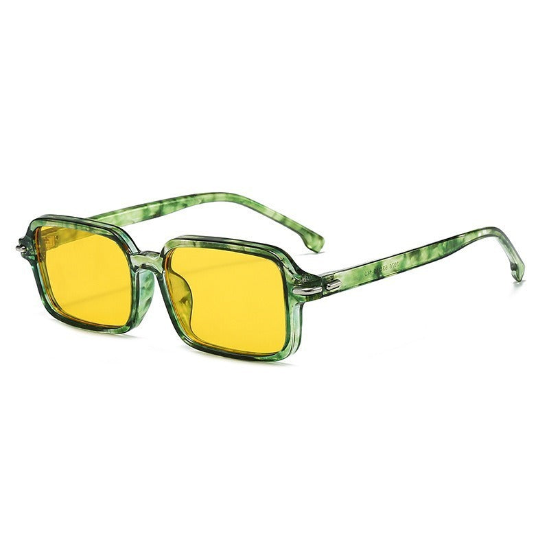 Damen modische quadratische Sonnenbrille mit stilvollem Kunststoffrahmen und blauen Gläsern Brehn
