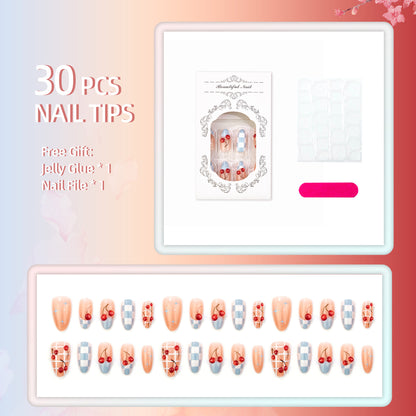 Kirschblüten-Themen Press-On Nagelset