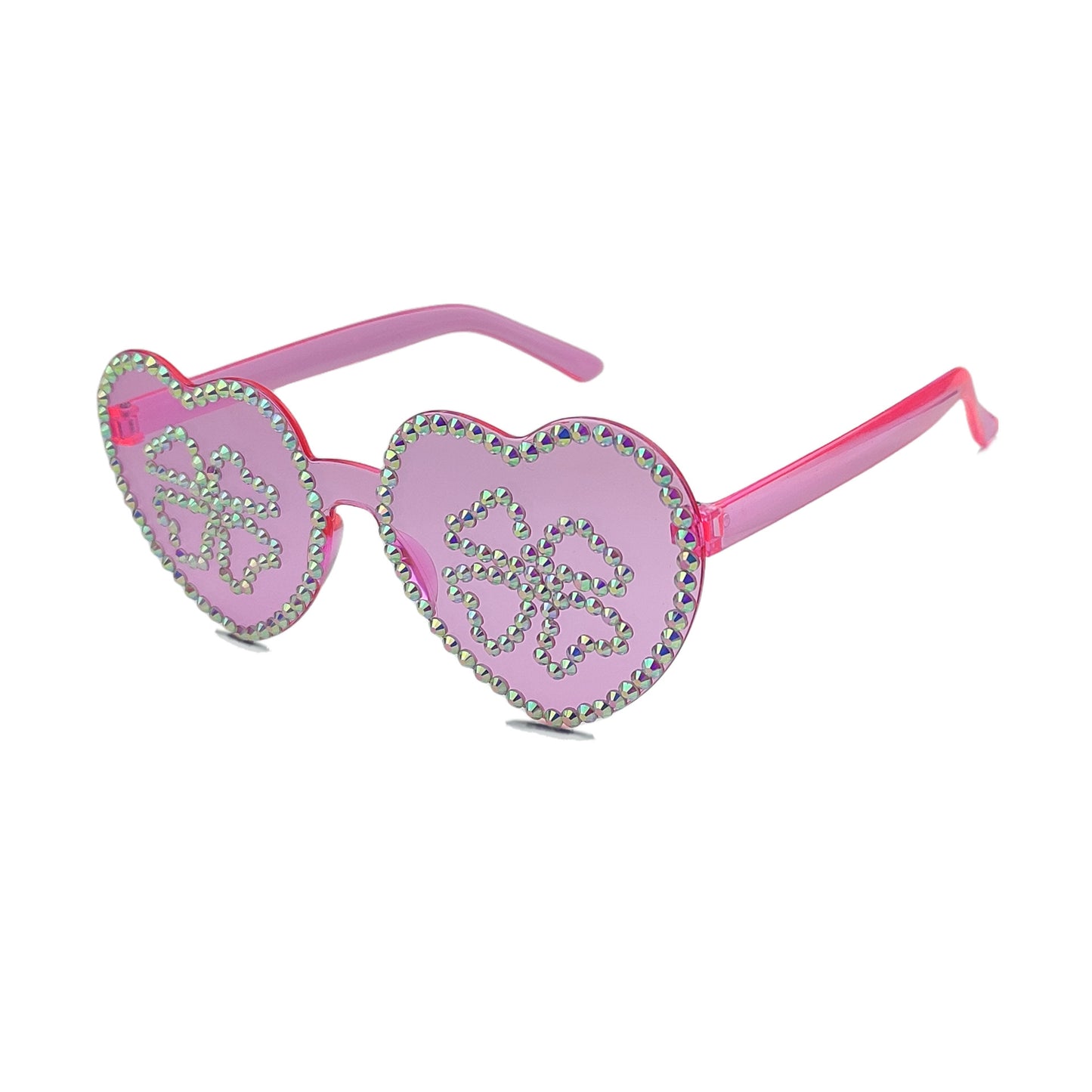 Damen Herzförmige Sonnenbrille mit funkelndem Strassmuster Brehn