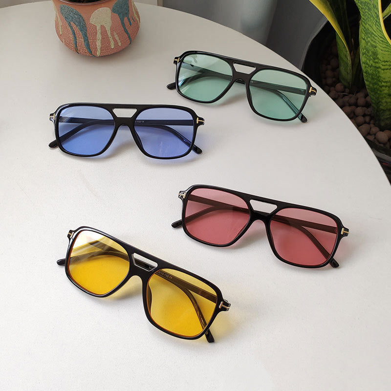 Damen elegante geometrische Sonnenbrille mit stilvollem Rahmen Brehn
