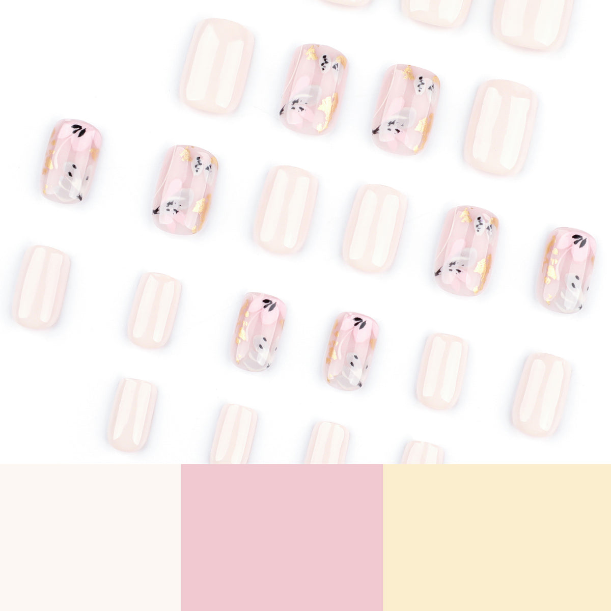 Elegante Kunstnagelgestaltung mit floralen Akzenten Brehn