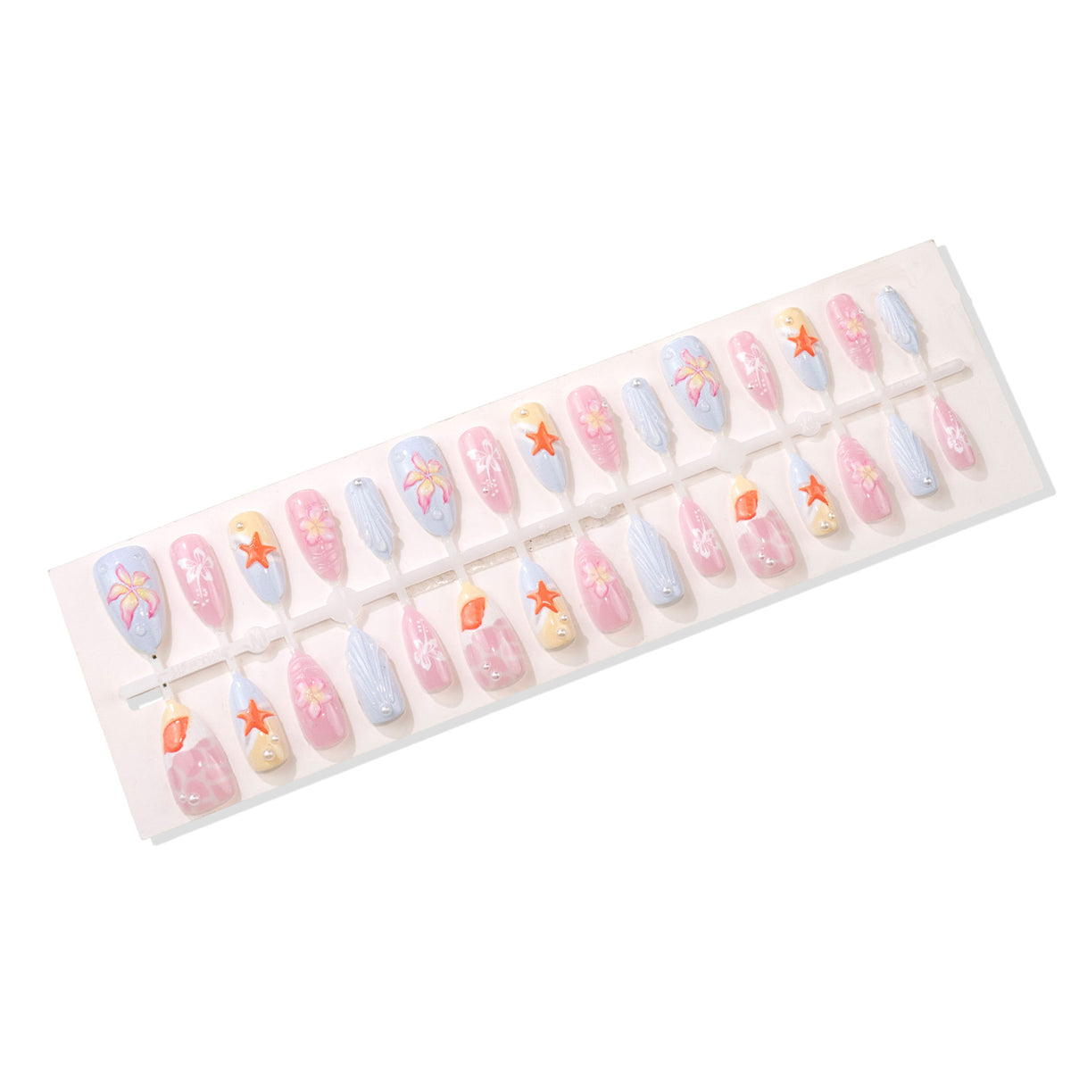 Künstlerisches, vom Ozean inspiriertes Press-On Nagelkunst Set Brehn