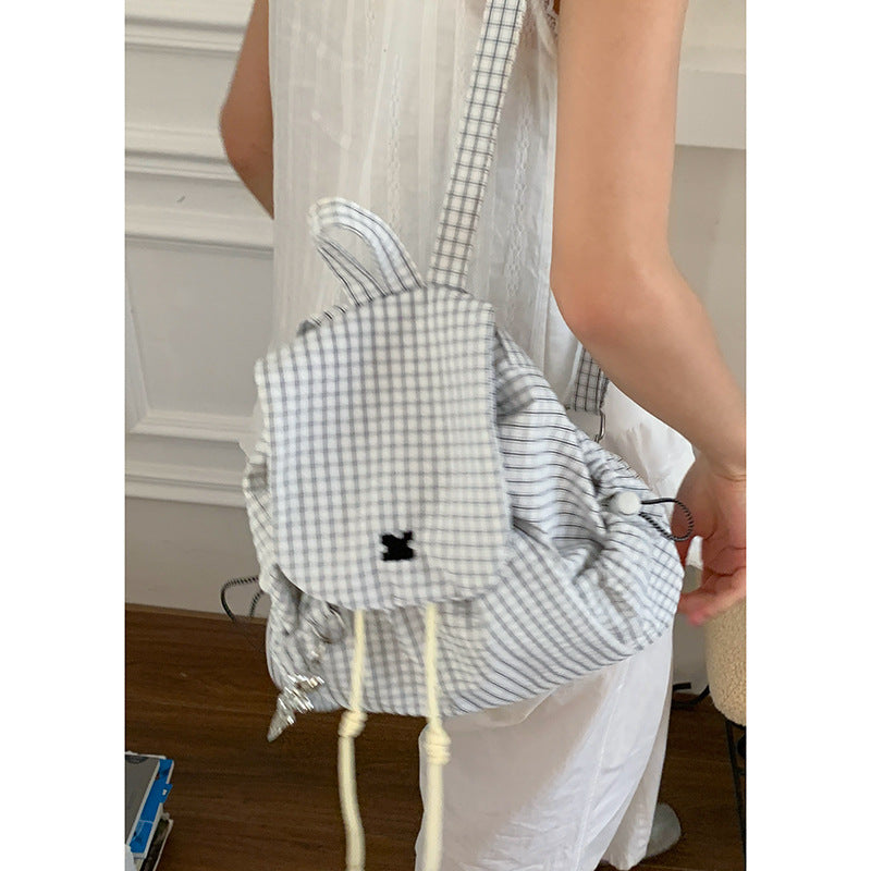 Lässiger kariert Drawstring Rucksack Brehn