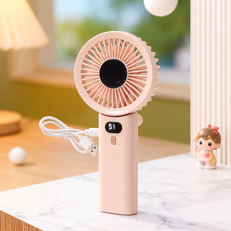 Damen Tragbarer USB Handventilator mit digitaler Geschwindigkeitsanzeige Brehn