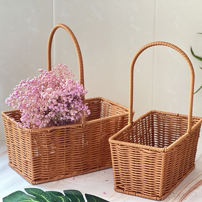 Handgefertigter Rattan Aufbewahrungskorb mit Griff Brehn