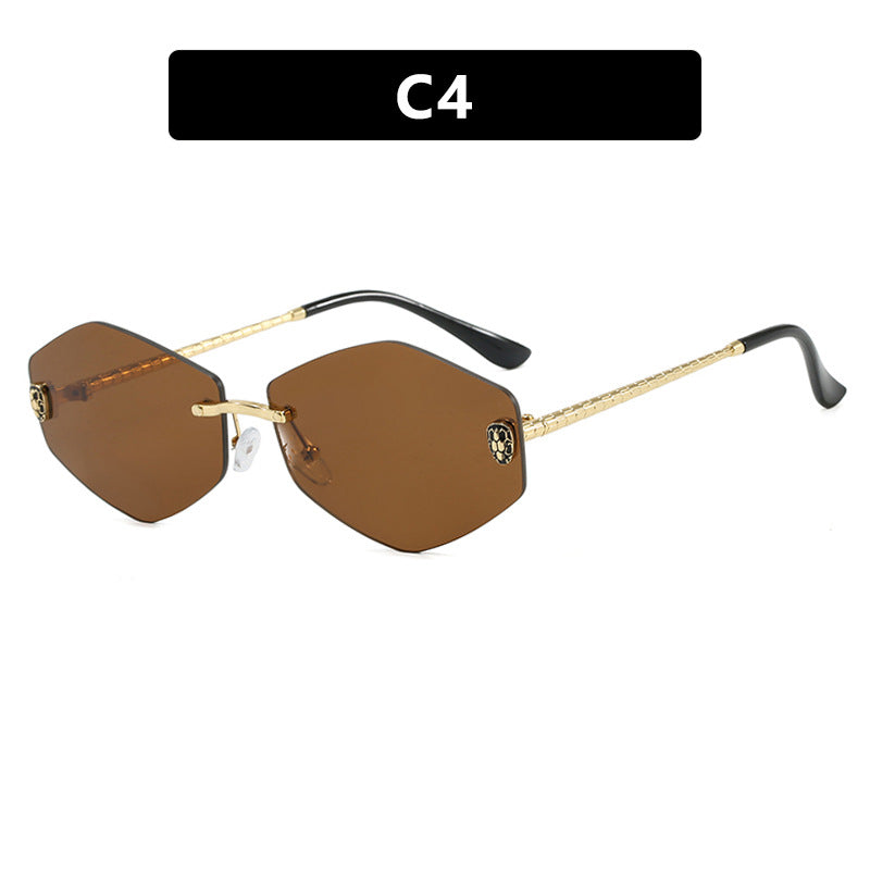 Damen geometrische Sonnenbrille im modernen Design mit elegantem Metallrahmen Brehn