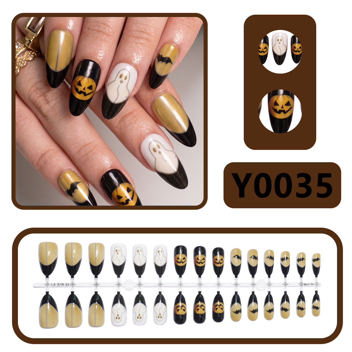 Halloween-Themen Press-On Nagelkunst Set