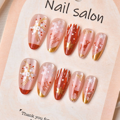 Saisonales Festliches Press-On Nagelkunst Set