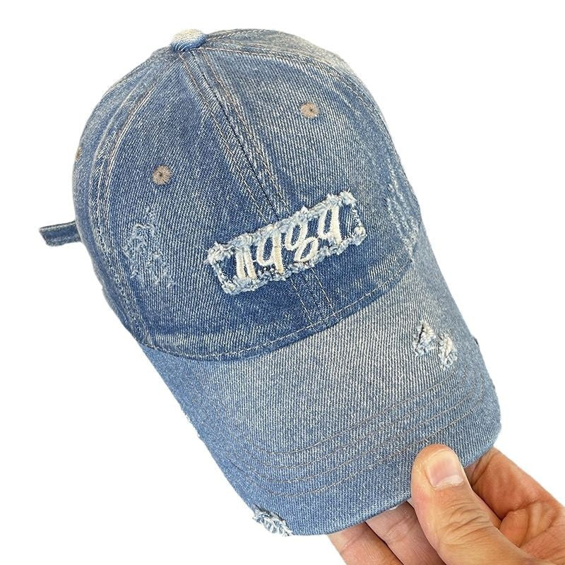 Damen Distressed Denim Baseball Cap Brehn 1784188483