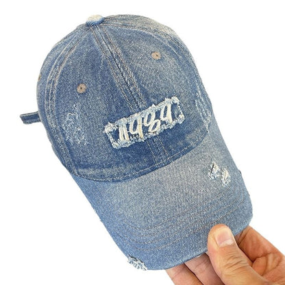 Damen Distressed Denim Baseball Cap Brehn 1784188483