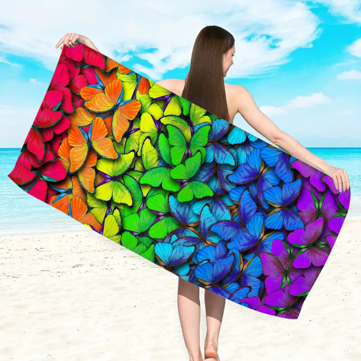 großes Strandtuch mit buntem Schmetterlingsdesign Brehn