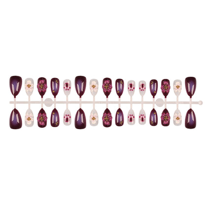 Gothic Floral Press-On Nail Art
