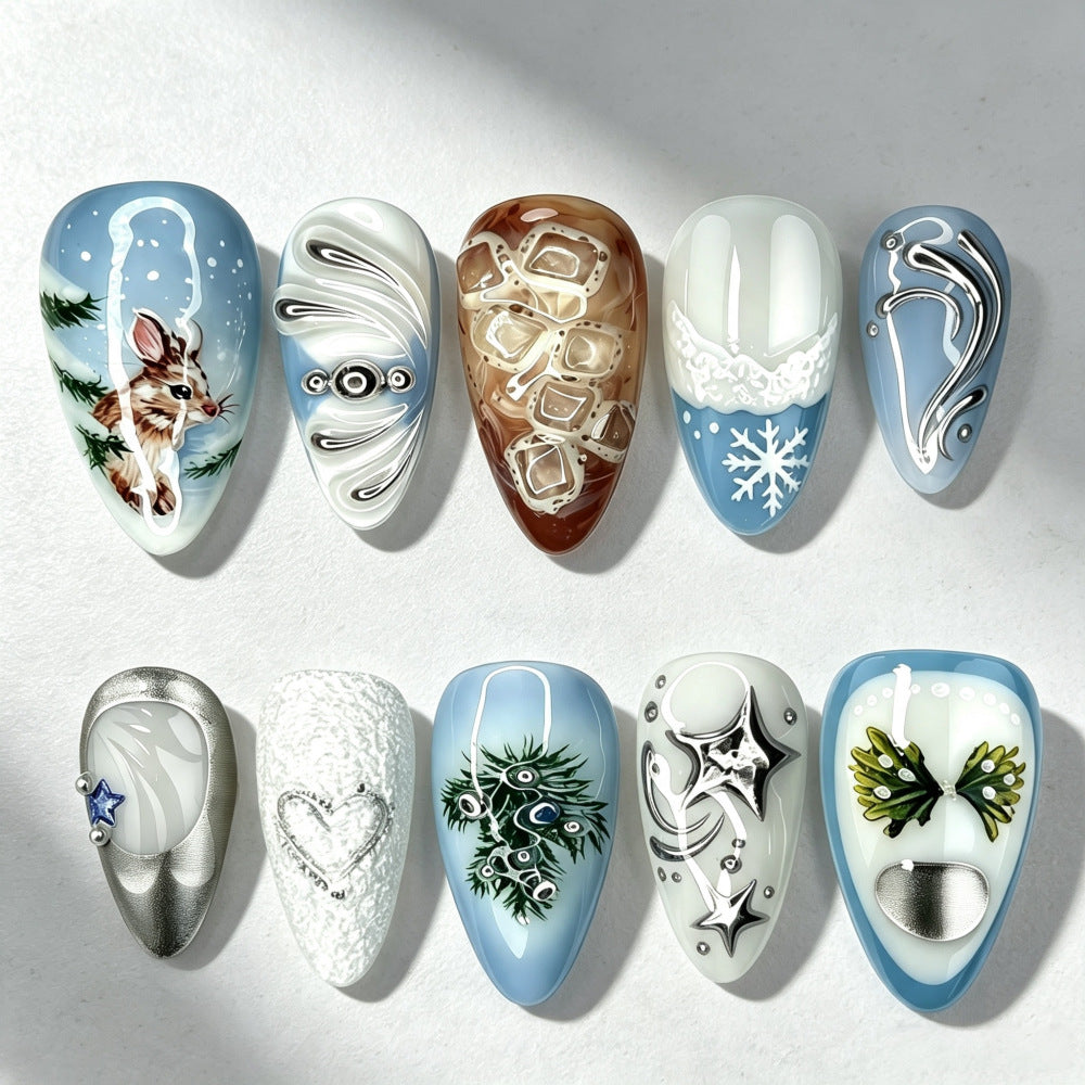 Kunstnägel mit Festlichen Wintermotiven Brehn