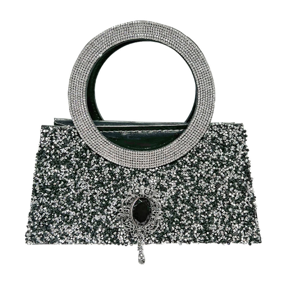 Glänzende strukturierte Abendhandtasche