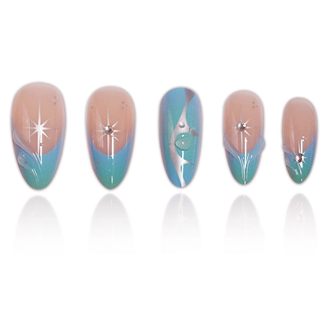 Künstlerische Stiletto Press-On Nagelverlängerungen mit einzigartigem 3D-Design Brehn