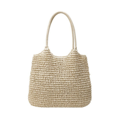 Handtasche Aus Handgewebtem Naturmaterial mit Großzügigem Innenraum Brehn