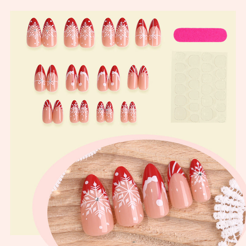 Kreatives Kunstnagelset mit festlichem Schneeflocken-Design Brehn