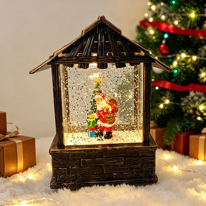 Weihnachtslaterne mit Schneekugel und LED-Beleuchtung Brehn