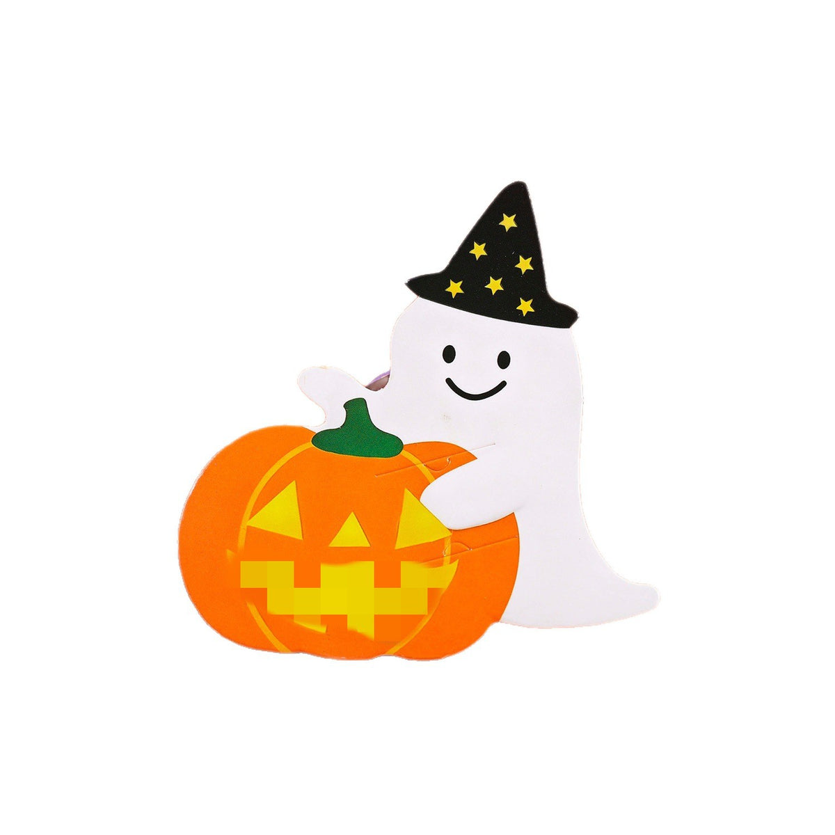 Halloween-Lutscherhalter aus stabilem Papier mit niedlichem Gespenst- und Kürbismotiv
