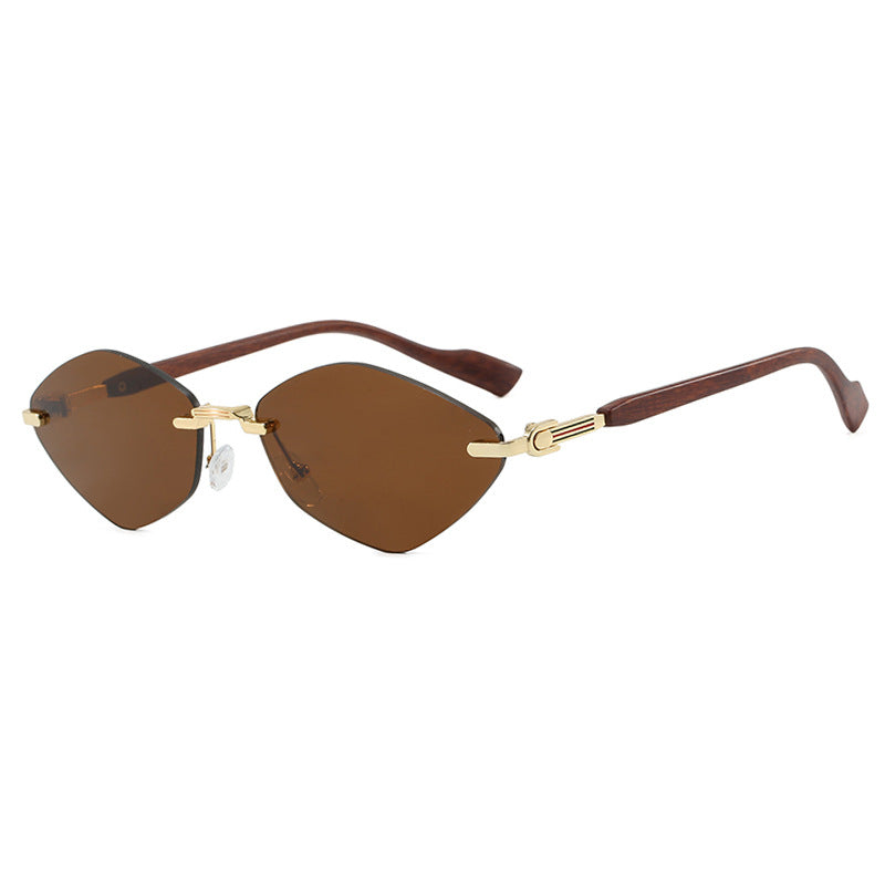 Damen geometrische Sonnenbrille mit luxuriösen Holzarmen und polarisierten Gläsern Brehn