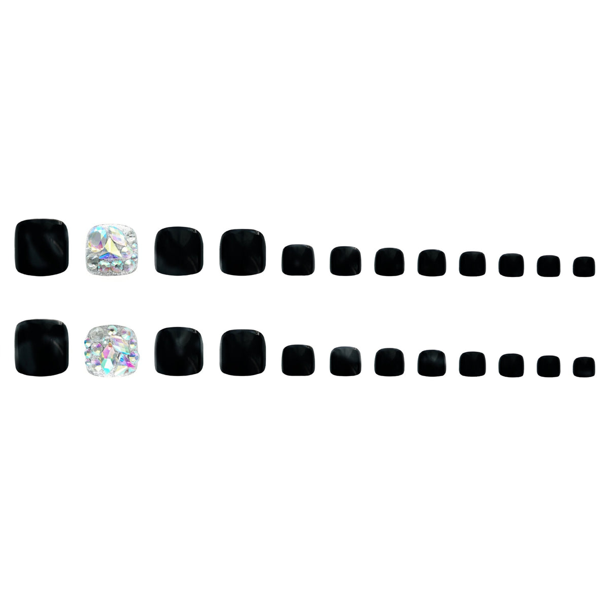 Premium Strass- Verzierte Press-On Fußnagel Set Brehn