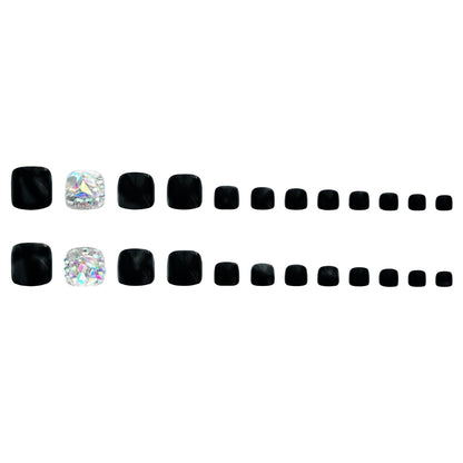 Premium Strass- Verzierte Press-On Fußnagel Set Brehn