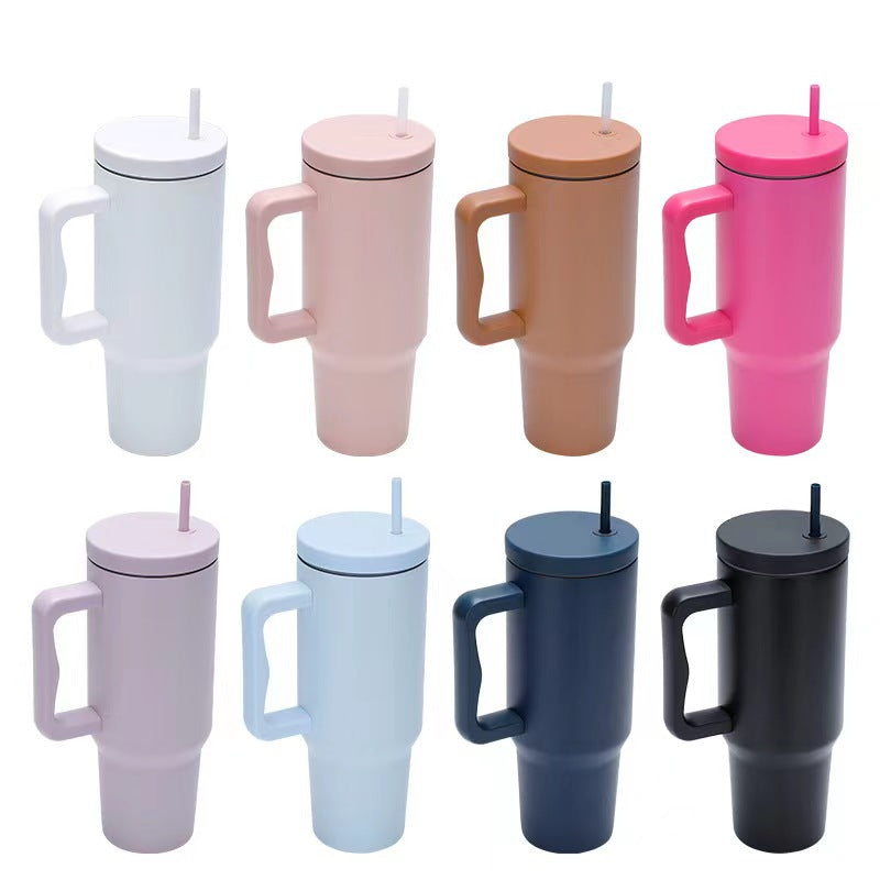 Damen Thermobecher mit ergonomischem Griff und integrierter Trinkhalm Brehn