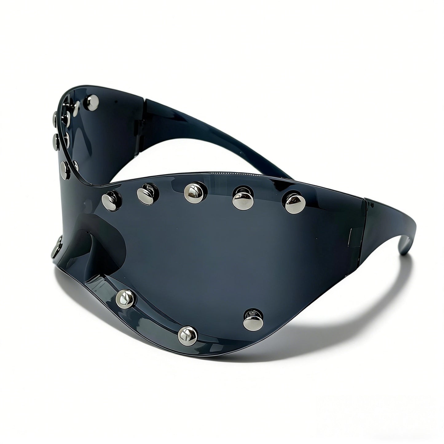 Damen futuristische Designer-Sonnenbrille mit dekorativen Metallelementen Brehn