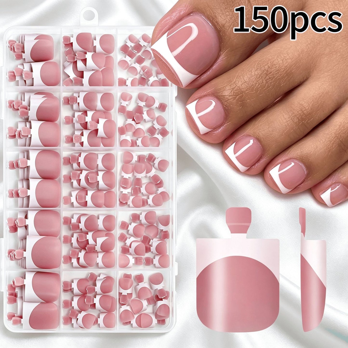 Premium Französisches Tip Kunstnagelset Brehn