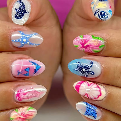 Tropisches Ozean-inspiriertes Nagelkunst-Set Brehn