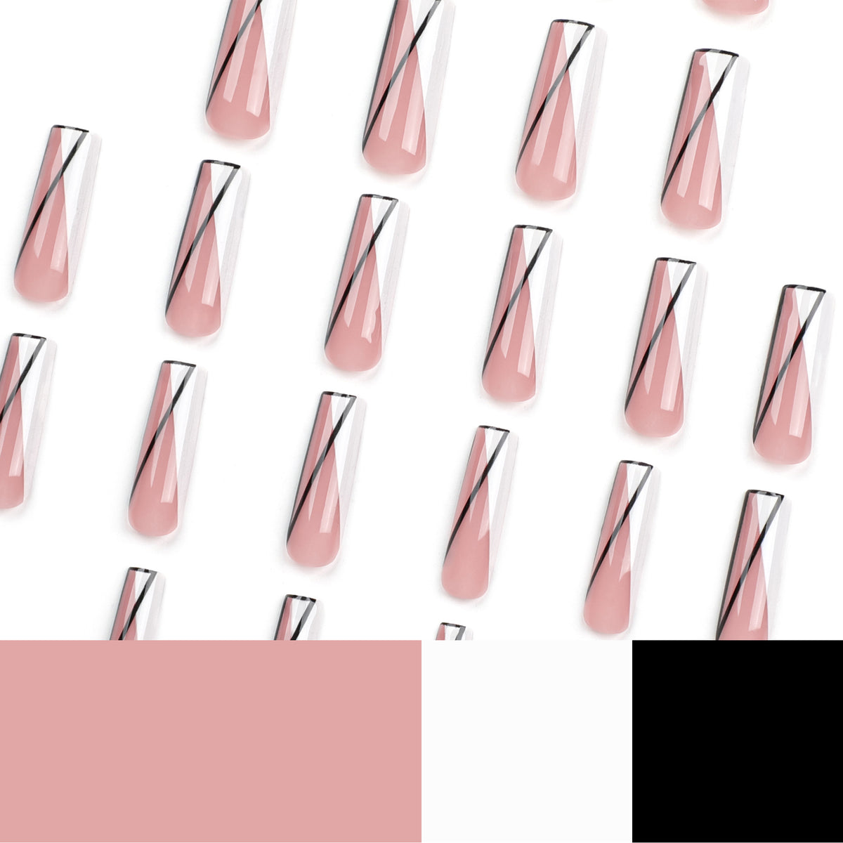 Kunstvolle Nagelverlängerungen im geometrischen Stil Brehn