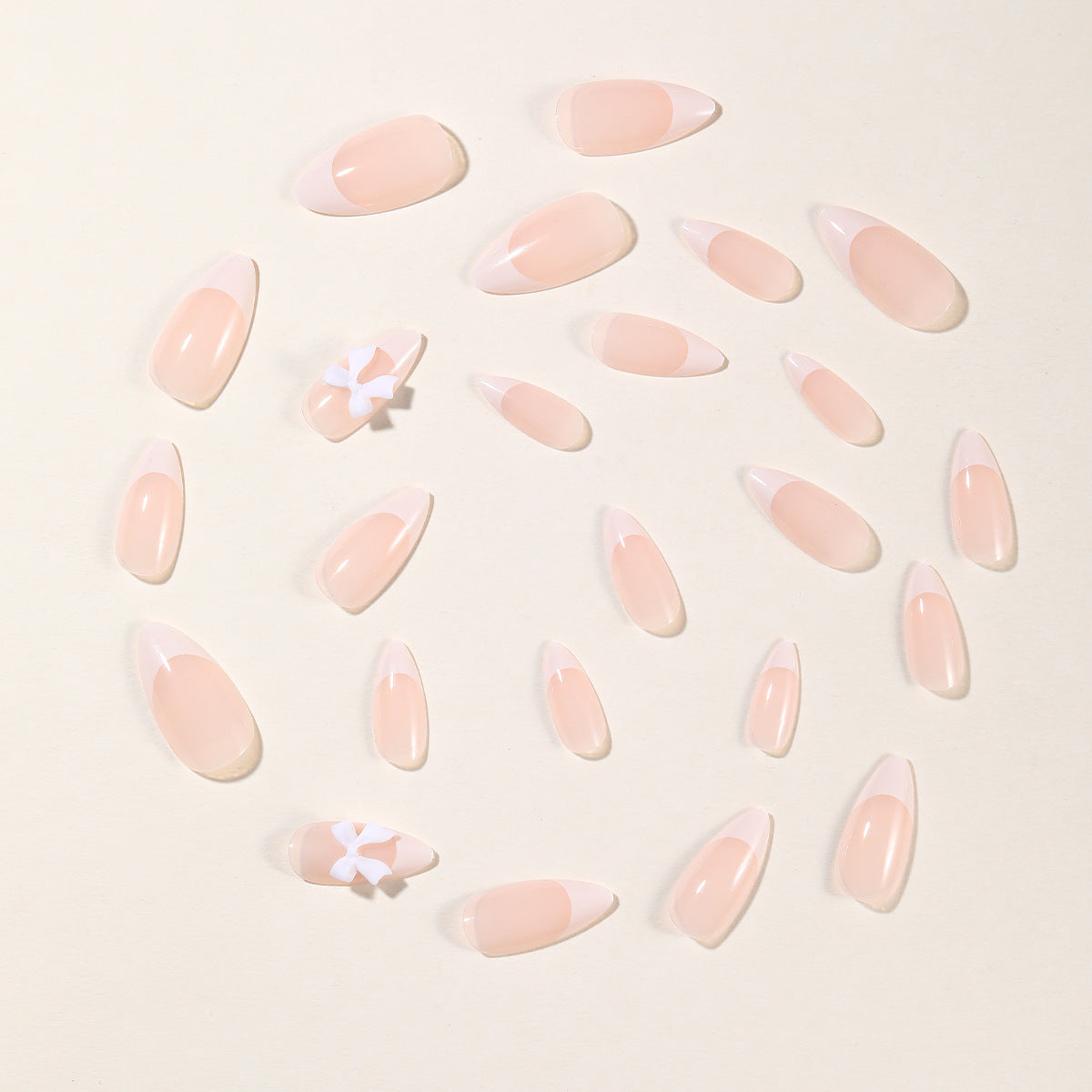 Elegante Französische Spitze Acryl Nagelkunst Erweiterungen Brehn