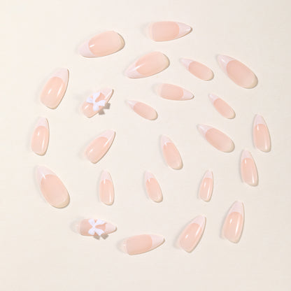 Elegante Französische Spitze Acryl Nagelkunst Erweiterungen Brehn