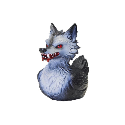 Gruselige Gummi-Ente mit Wolf-Motiv Brehn