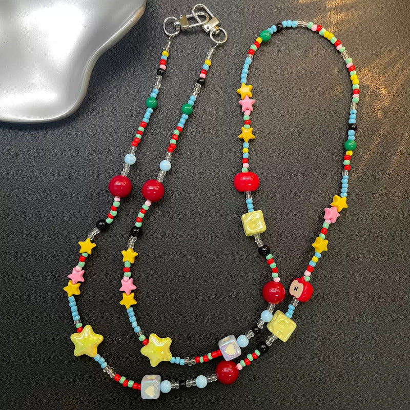 Bunter Perlenaussteller Brillenhalter Kette Brehn