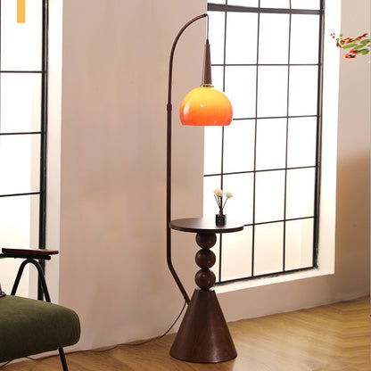 Designer Stehlampe mit integriertem Beistelltisch