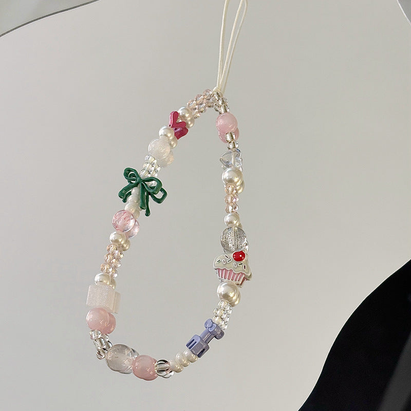 Verspielter Perlen Smartphone Charm Halter Brehn