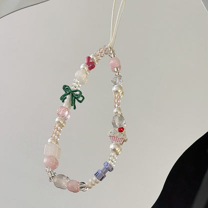 Verspielter Perlen Smartphone Charm Halter Brehn