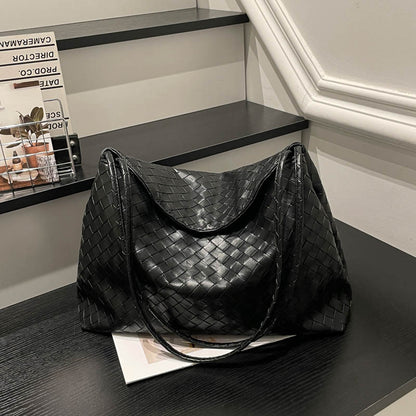 Woven Leather Hobo Bag