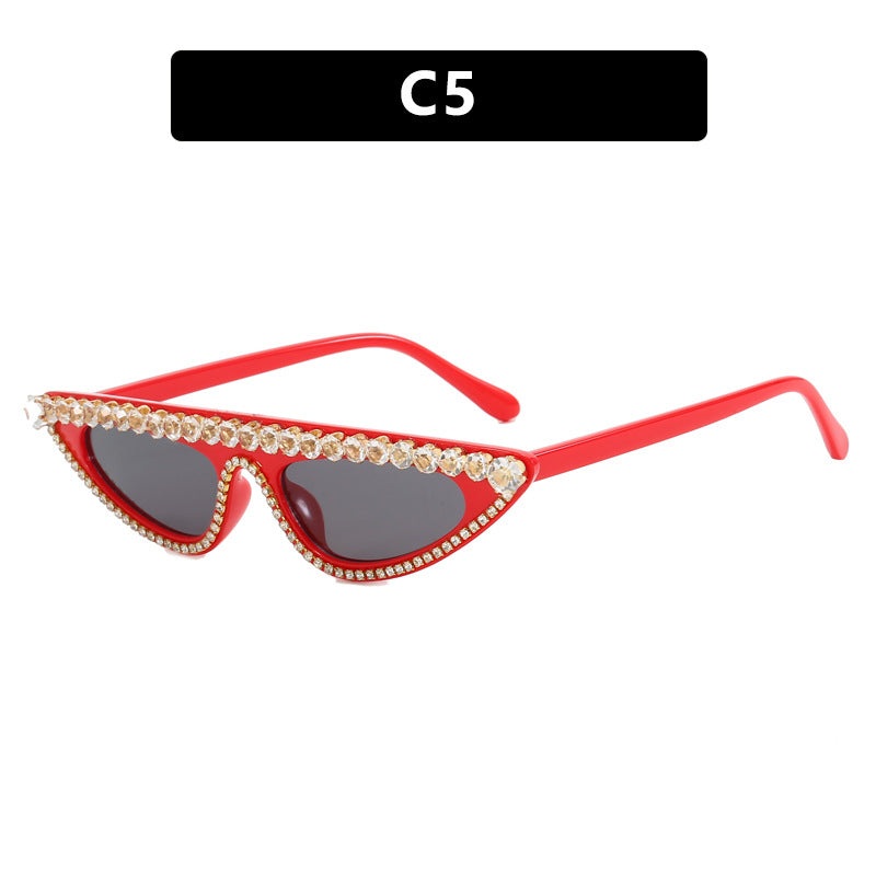 Damen Designer-Sonnenbrille im stilvollen Cat-Eye-Design mit glitzerndem Rahmen Brehn