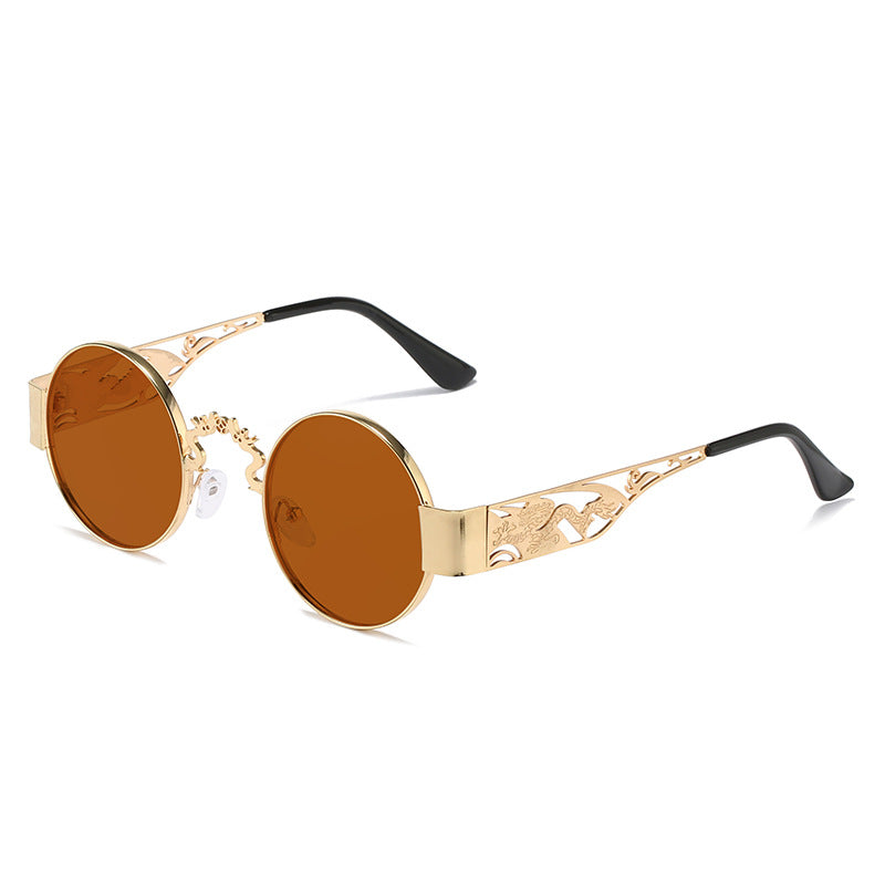 Damen künstlerische runde Sonnenbrille mit elegantem filigranen Rahmen Brehn