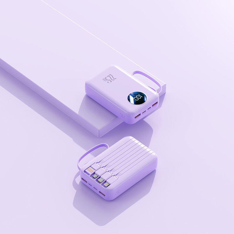 Tragbare Powerbank mit integrierter digitaler Kapazitätsanzeige und flexiblem Kabelmanagement Brehn