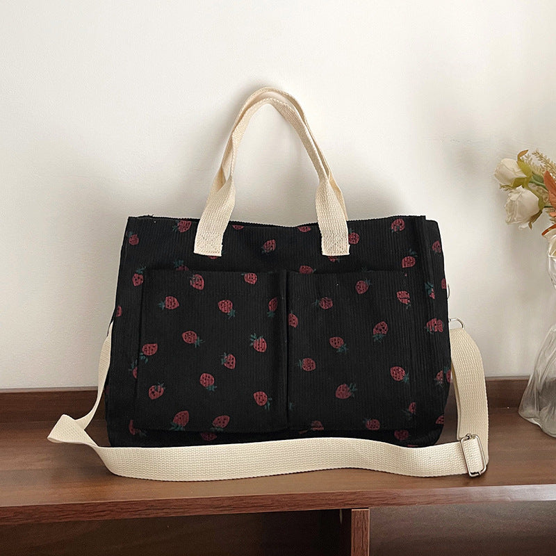 WoStylish Multi-Taschen Erdbeerprint Canvas Tragetasche Brehn
