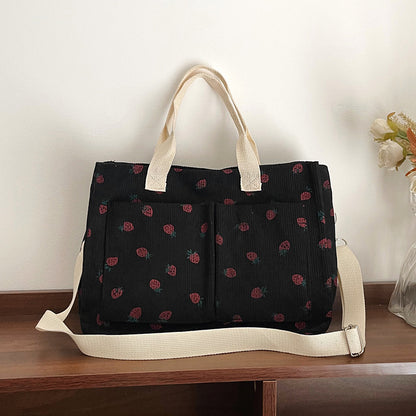 WoStylish Multi-Taschen Erdbeerprint Canvas Tragetasche Brehn
