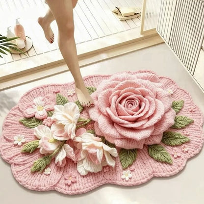 Blumenmuster Plush Badmatte